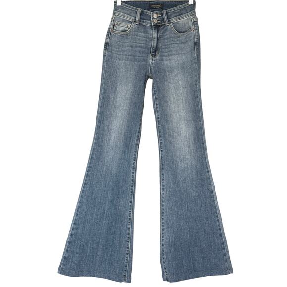 Judy Blue High Rise Flare Jeans Women’s Size 0/24 Stretch Denim JB82530MD EUC - Picture 1 of 12
